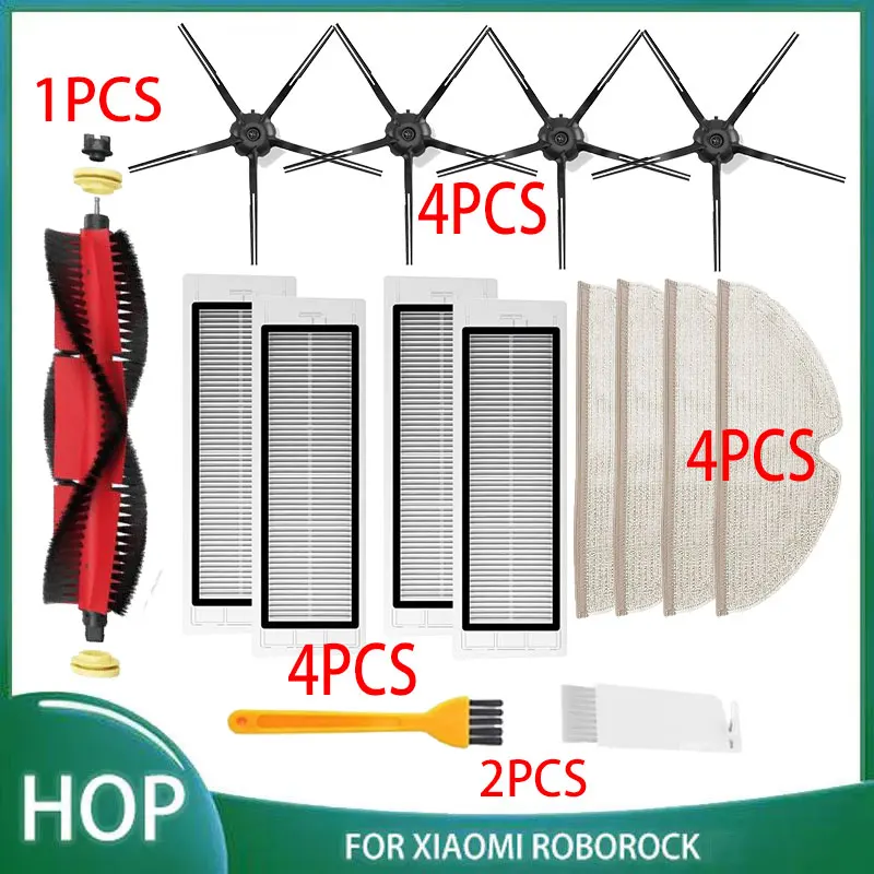 Untuk 샤오미 Roborock S5 S502-00 S502-02 S5 Max S6 S6 MaxV S6 Murni E4 E5 로봇 진공 Suku Cadang Utama Sikat Sisi Hepa 필터 