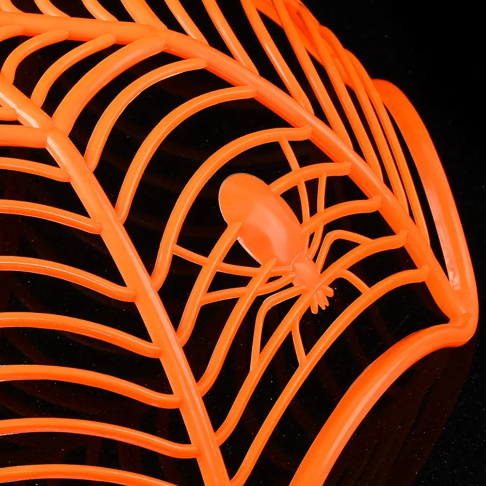 3Pcs Webbed Spider Fruit Candy Basket Halloween Decor Bowl Set Creepy Crawly Design Treat Display for Party Home Office Hotel