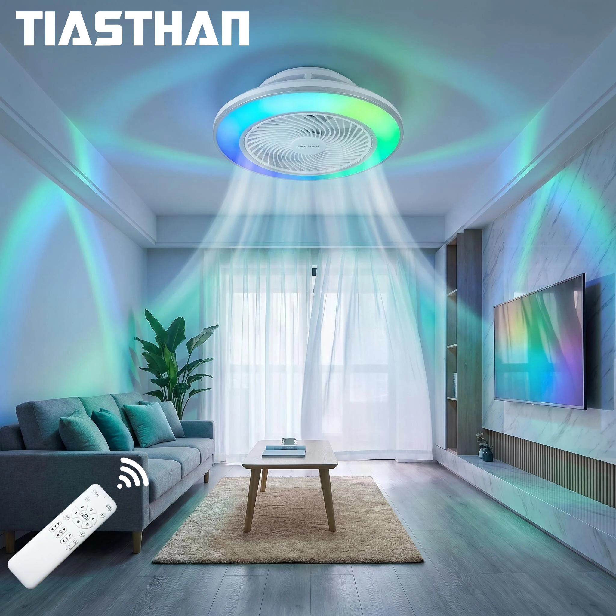 Stepless Dimming 6Speed Ceiling Fan Light –AC 220V Smart Remote Control with Scheduled Timer for Bedroom & Study Electric Fan