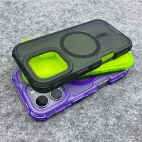 Neon Color Bumper Shockproof MagSafe Phone Case For iPhone 16 16pro max 14 15 Pro 13 11 12 Wireless Charging Frosted Armor Cover