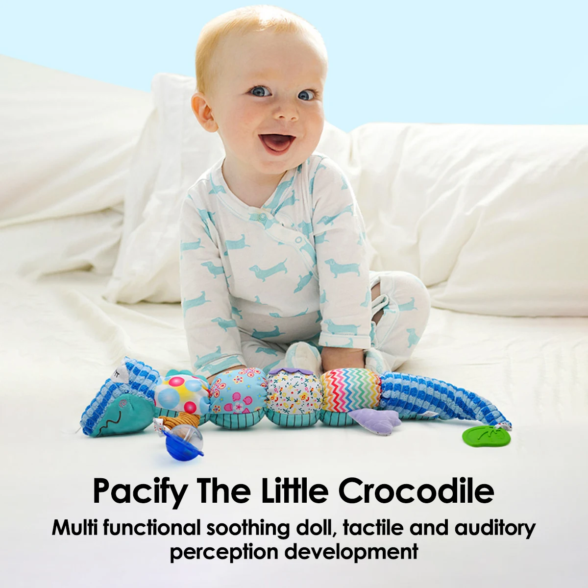 لعبة حسية تفاعلية قطيفة للطفل ، موسيقى كرمة ، دودة كاتربيلر ، تعليمية ، ناعمة ، 1 #6