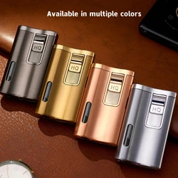 New Outdoor Windproof Direct Fire Metal Turbine Torch Lighter Kitchen Barbecue Camping Cigar Lighter Tool Men's High End Gifts