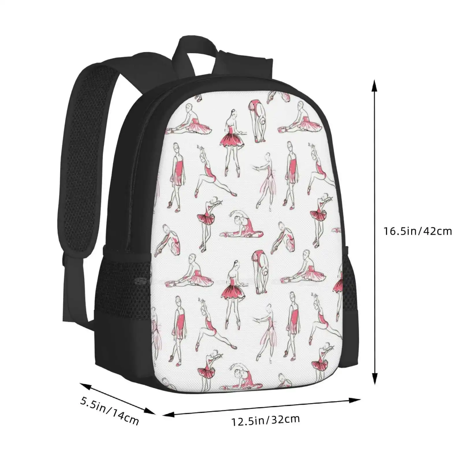 Mochila De bailarina de pie en una Pose para mujer, patrón sin costuras, bolsos de moda, Vector de bailarina de Ballet, hermosa actuación, gran oferta