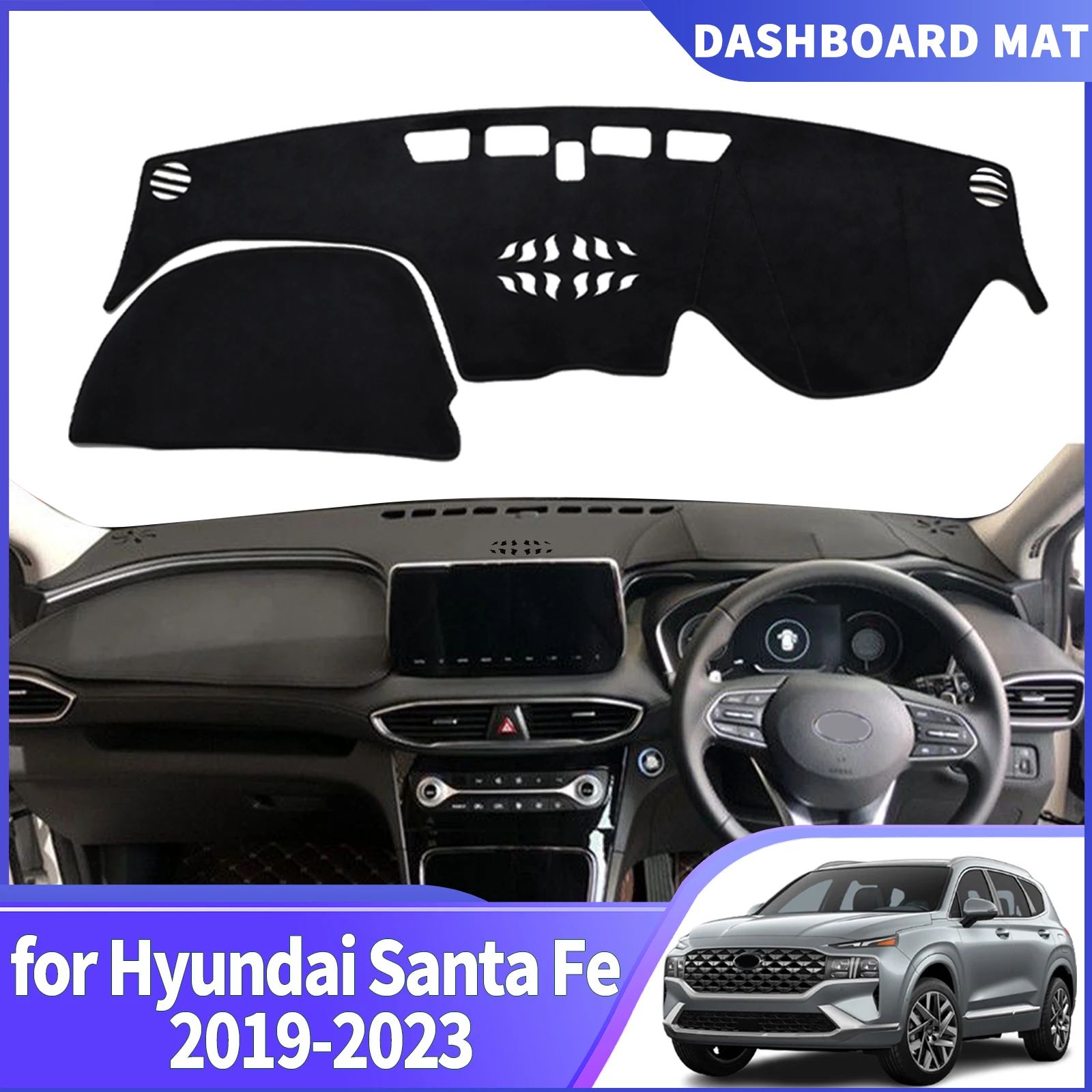 

fit for Hyundai Santa Fe Santafe 2019 2020-2023 DashMat Sunshade Dashmat Dashboard Cover Pad Protective Carpet Car Accessories