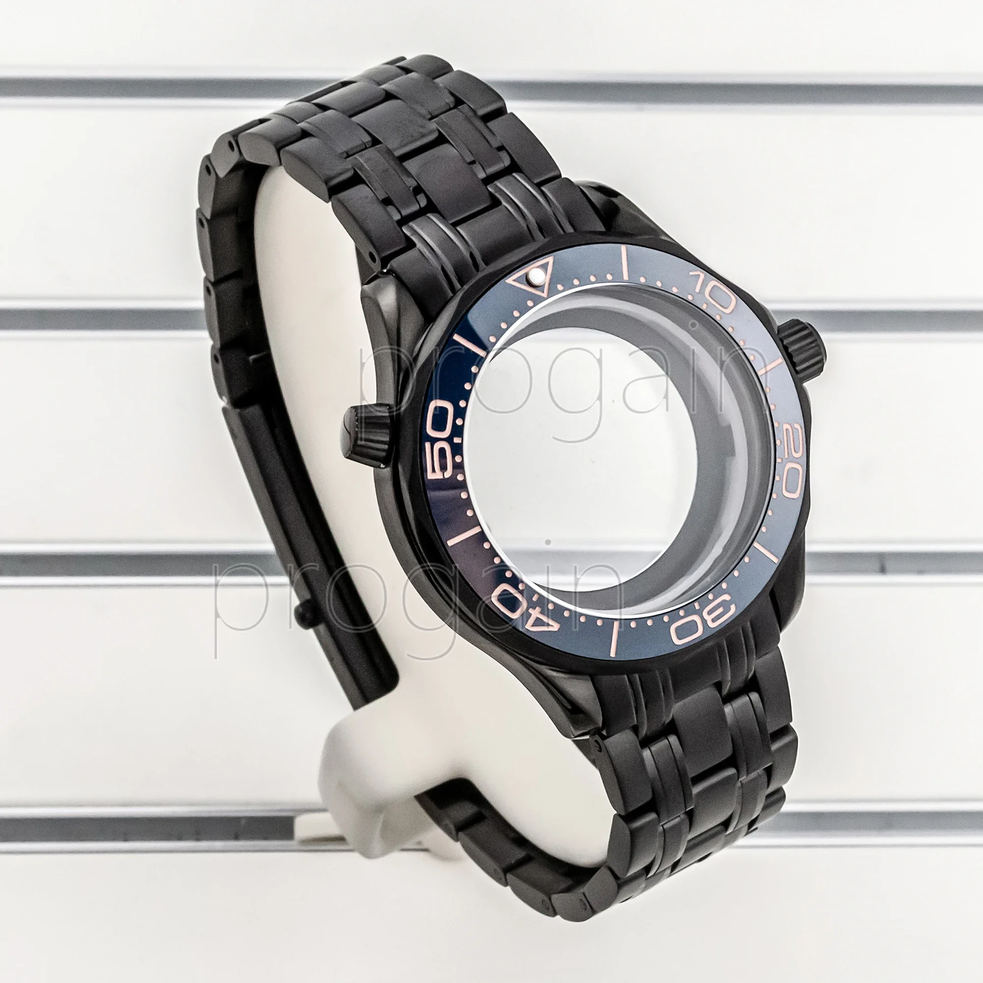 Stainless Steel Watch Case&Strap for NH35 Seamaster 300 Sapphire Crystal glass NH35 NH36 Mechanical Movement Accessories Parts