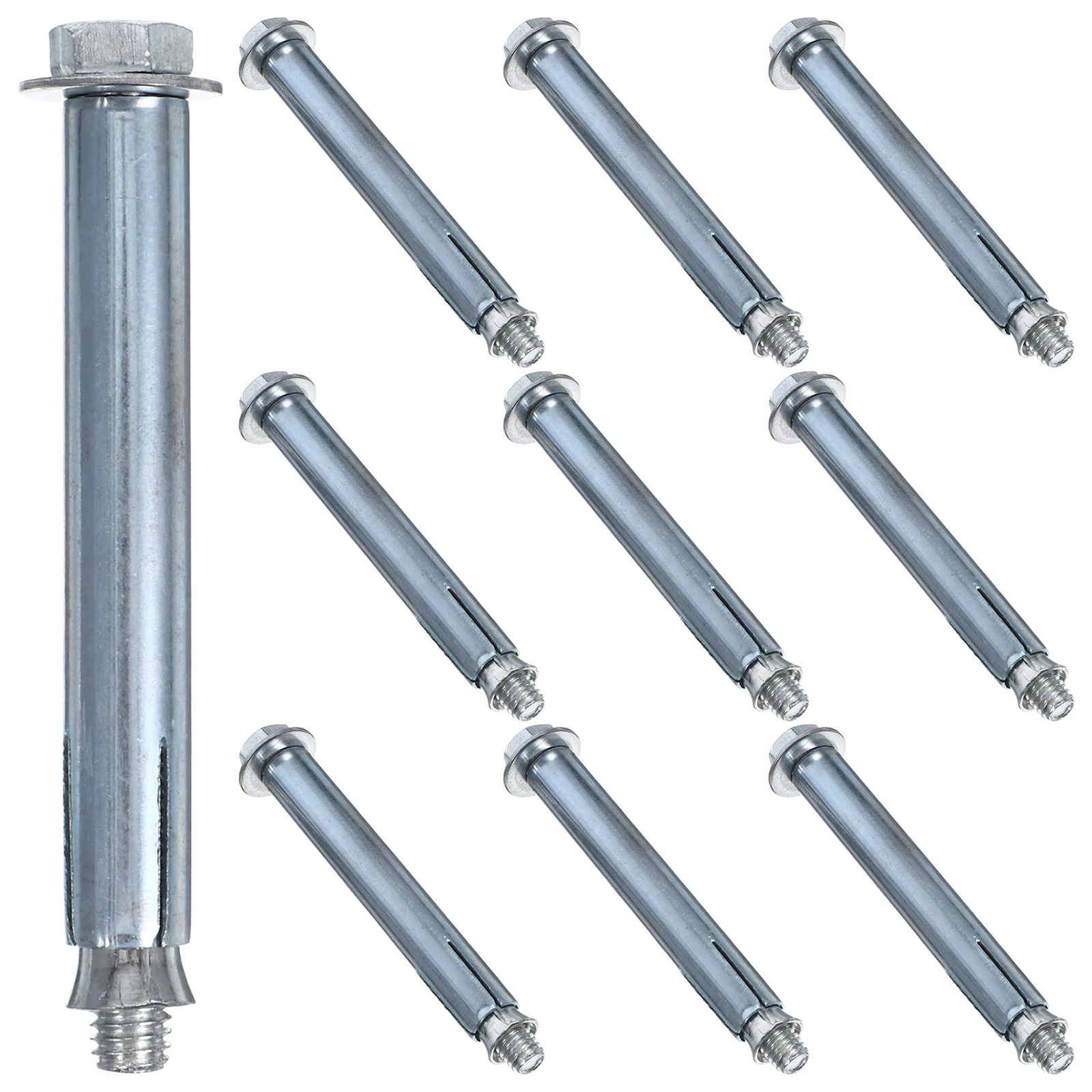 

10pcs Ground Lock Screw Expansion Fastener Bolts Q235 Carbon Steel Heavy Duty Concrete Wall Anchors Brick Bolts Speed Bumps