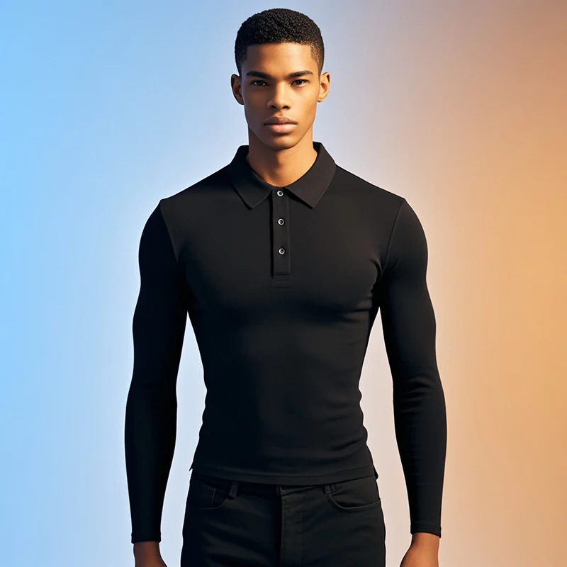 

Men's Long Sleeve Golf Shirts Sports Polo Shirts Quick Dry Moisture Wicking Lightweight Gym Fitness Shirts Casual Collared Polos