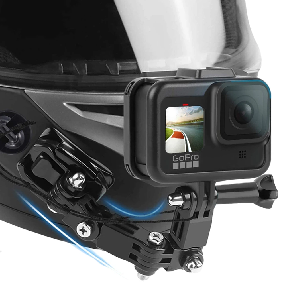 Supporto per casco moto per Gopro Hero 12 11 10 9 8 7 6 5 Yi osmo Action supporto per fotocamera sportiva accessori per cinturino con supporto integrale