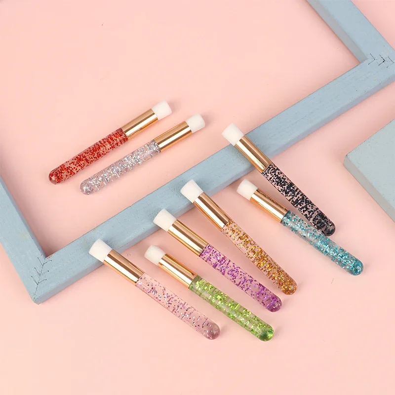 5Pc Professional Eyelash Extension Shampoo Cleaning Brush Pink Shining Eye Lash Lift Foam Cleaner Brushes Nose Face Clean Tools