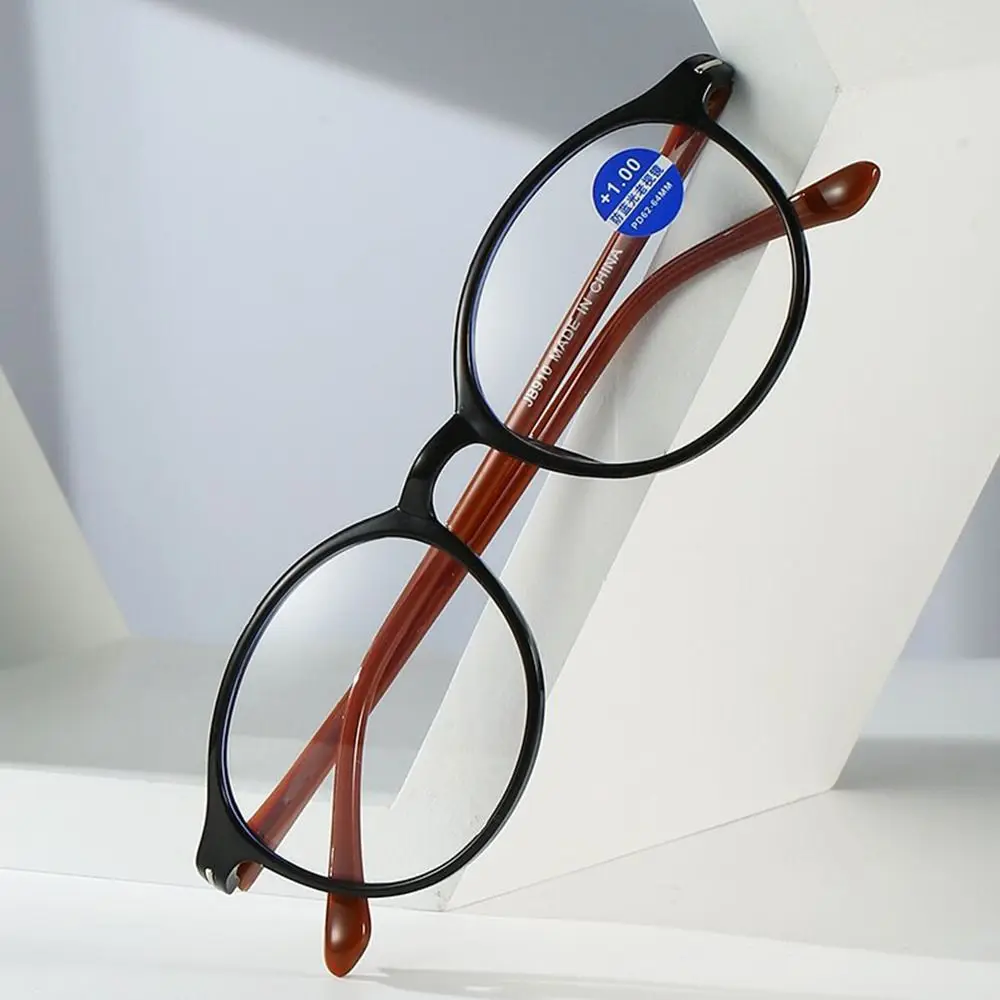 Women & Men Spring Hinge Strength 1.0x ~ 4.0x Oval Frame Presbyopia Eyeglasses Anti-blue Light Glasses Reading Glasses