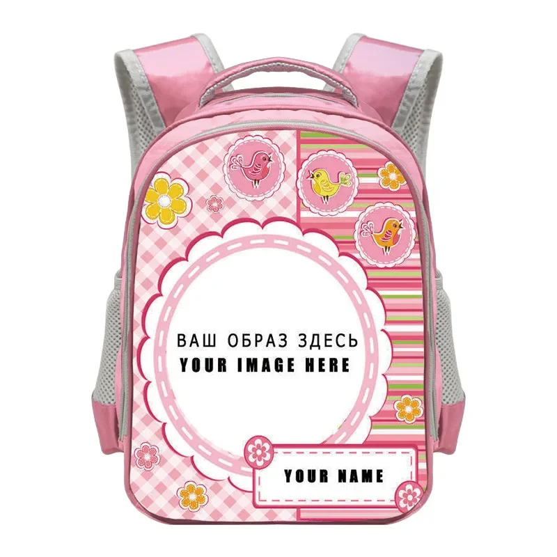 Customize Your Image / Logo / Name Backpack Children School Bags for Kindergarten Girls Cute Book Bag Baby Toddler Backpacks