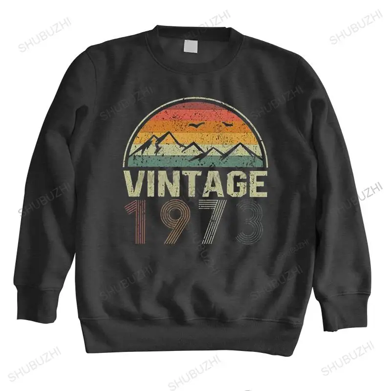 Classic Vintage 1973 hoodie Men Soft Cotton Urban sweatshirts Tops long sleeve 48th Birthday hoodies Loose Fit Clothing Merch