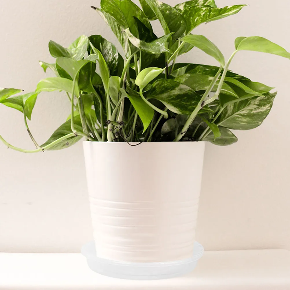 6Pcs Garden Pot Tray Clear Plastic Round Plant Saucers Indoor Outdoor Flower Pot Water Catcher Drainage Mat Plant Drip Base