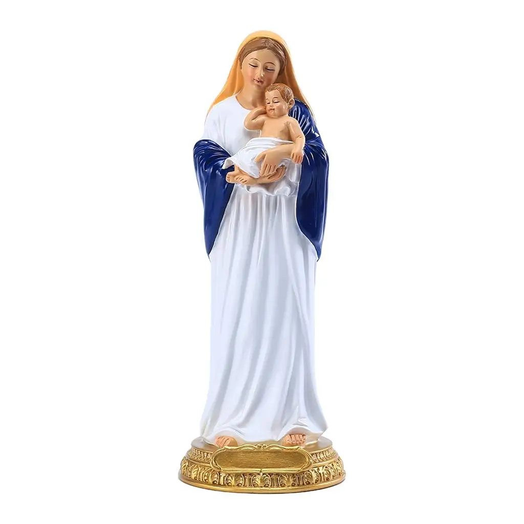 

Virgin Mary Holding Jesus Statue Figurine Sculpture Artwork for Home Decor