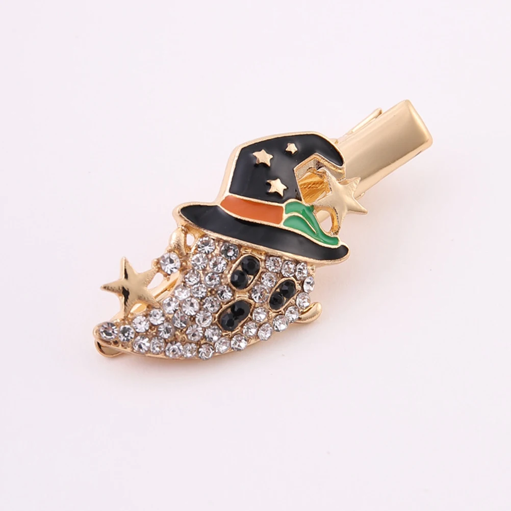 

2Pcs Rhinestones Hairpin Gothic Accessories for Girls Halloween Costume Party Pumpkin Ghost Decorative Styling