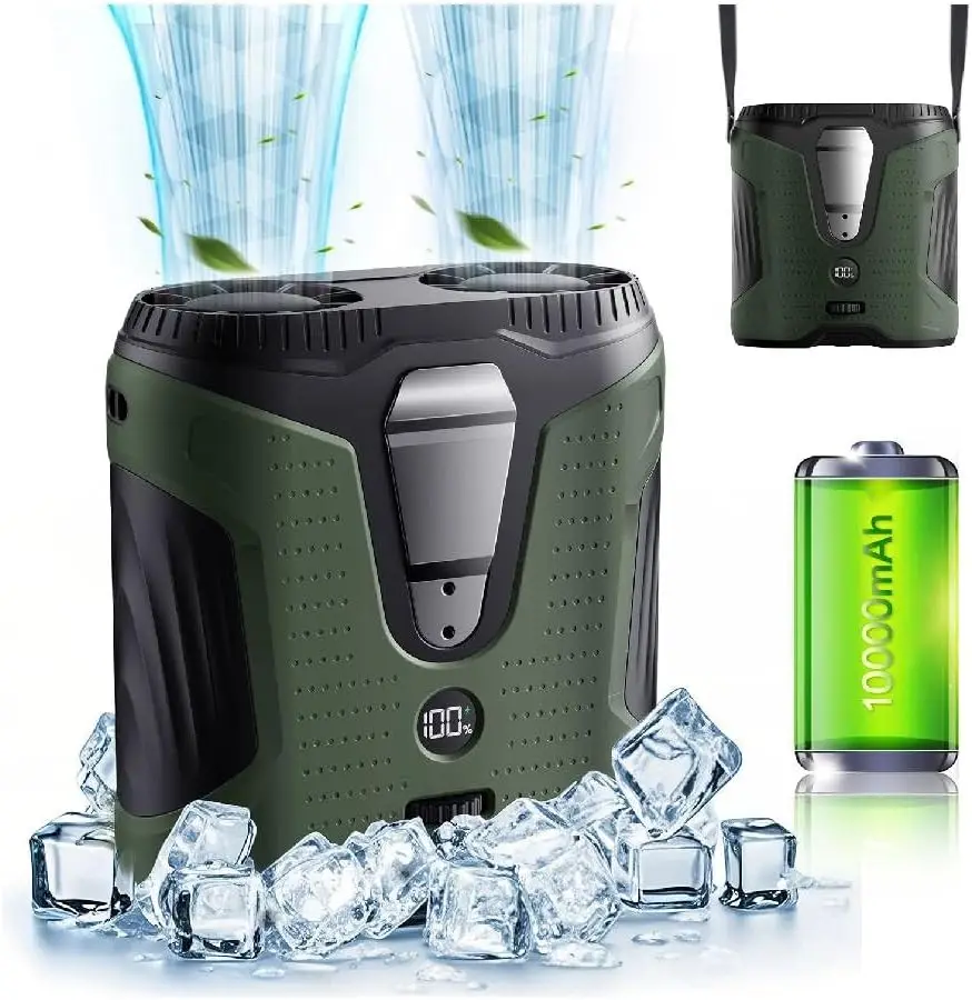 

Портативный поясной вентилятор 2025 года, перезаряжаемый персональный вентилятор с фонариком, носимые поясные вентиляторы, зажим на громкой связи