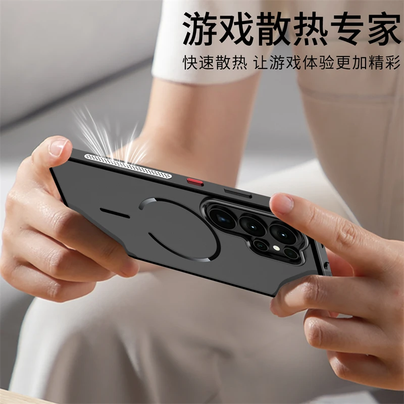 Aluminiowa rama ze stopu metalu, matowa, przezroczysta akrylowa obudowa do Samsunga S26 S26Ultra, magnetyczne etui do Samsunga Galaxy S26 Ultra. — zdjęcie produktu 5