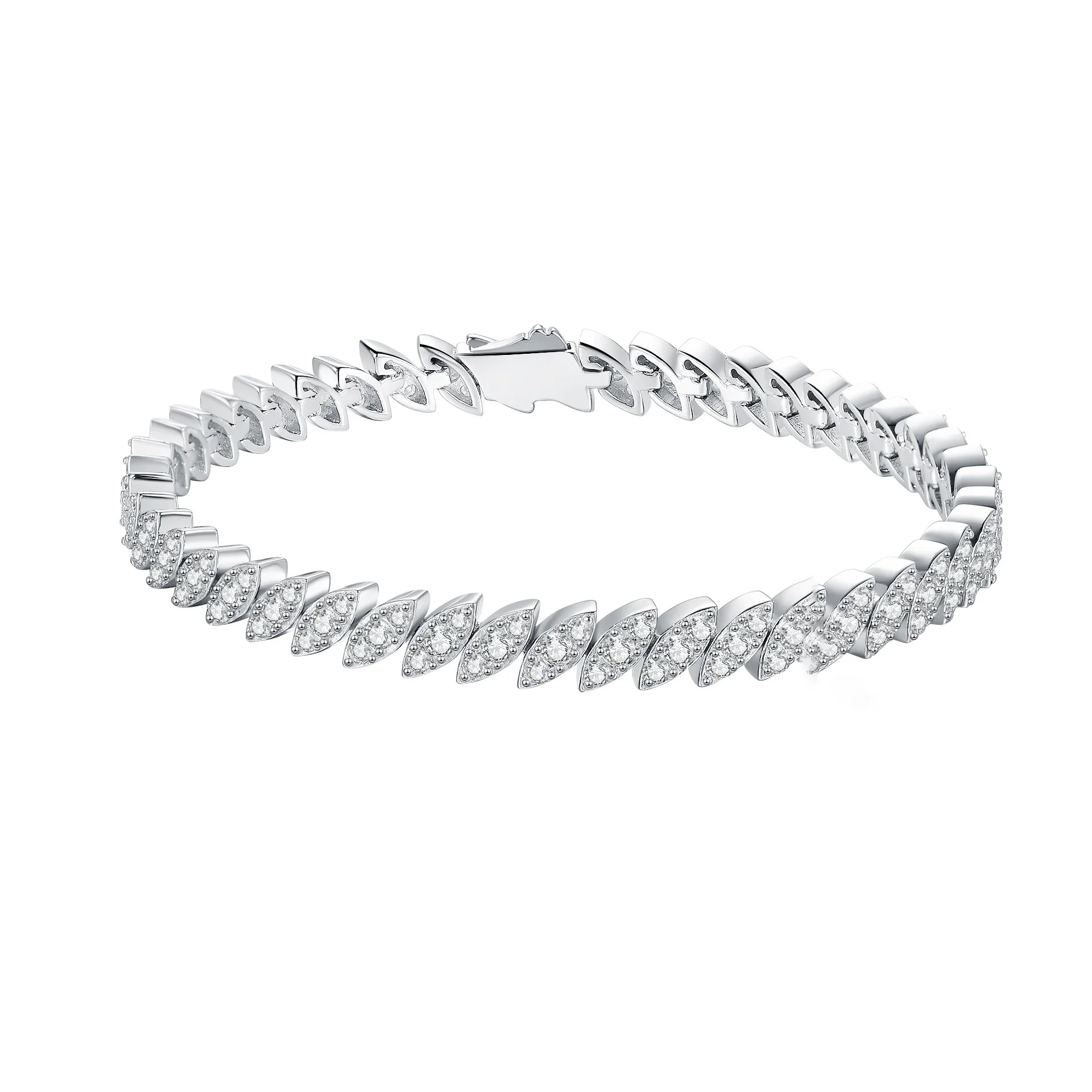 

S925 sterling silver full moissanite bracelet full of diamonds, light luxury niche design, fashionable hipster versatile hand je