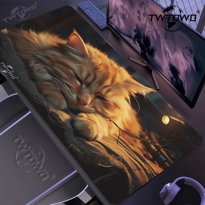 Tappetino per mouse Gamer Cute Cat printon richiesta Tappetino per mouse HD per la casa di grandi dimensioni Tappetino per mouse XXL Tappetino per ufficio morbido antiscivolo Tappetino per mouse desktop per laptop