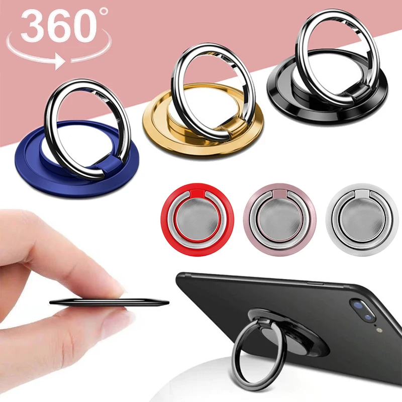 Magnetic Phone Finger Ring Holder Universal Luxury Rotatable Mobile Phone Stand Grip Back Sticker Bracket for iphone Sumsung