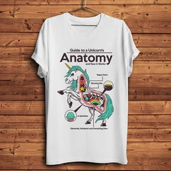 amusing Anatomy of unicorn funny t-shirt homme summer new short sleeve t shirt men white casual tshirt unisex streetwear tee