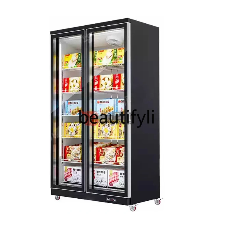 

Commercial Vertical FreezerDisplay Cabinet for Supermarkets Beef Freshness Preservation Cabinet Durian Quick Frozen Refrigerator