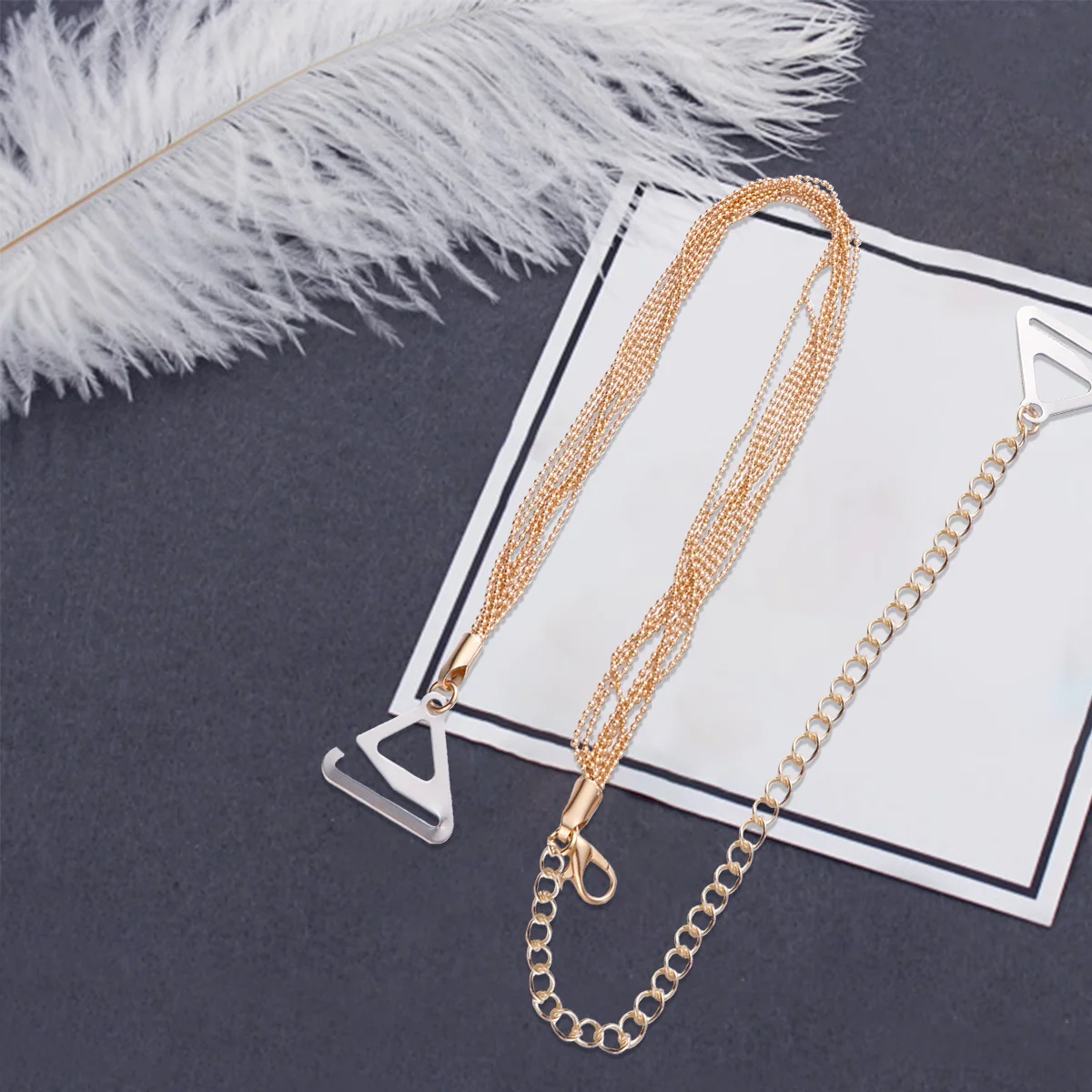 2 قطعة حمالة صدر داخلية بحزام كتف معدني متين وقابل للتعديل ومضاد للانزلاق وحزام كتف مزين بشرابة لتزيين ملابس النساء #3