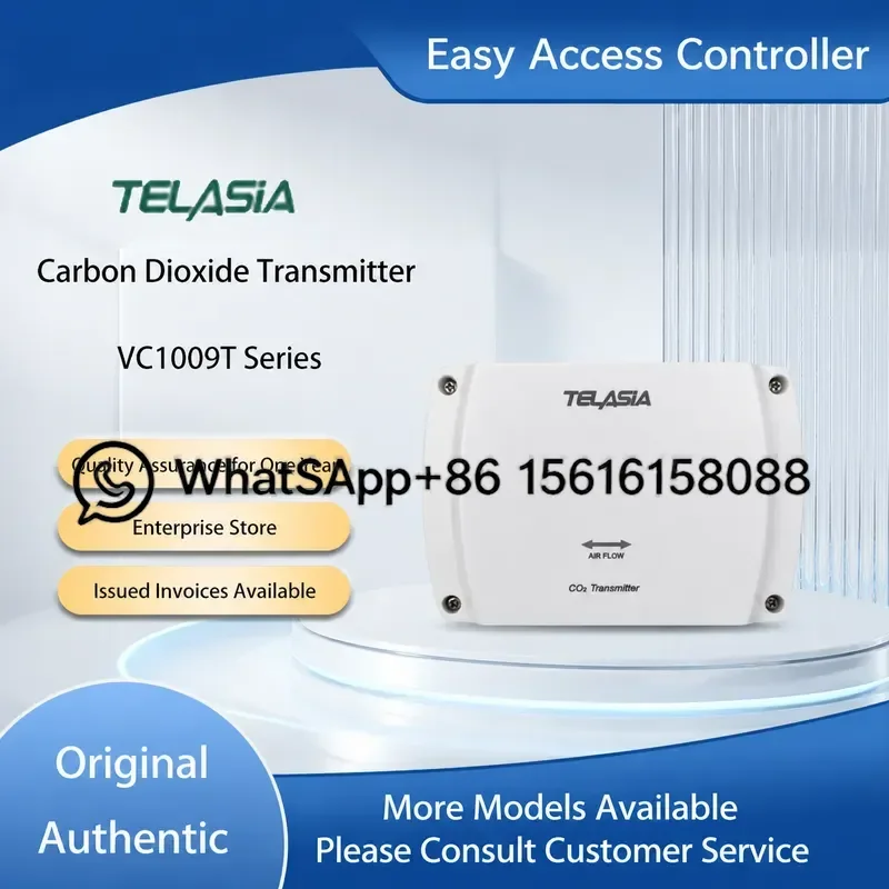 Original TELASIA VC1009T-KS VC1009TD Wall Mounted CO2 Sensor Air Duct Type Carbon Dioxide Detector for HVAC System Monitoring