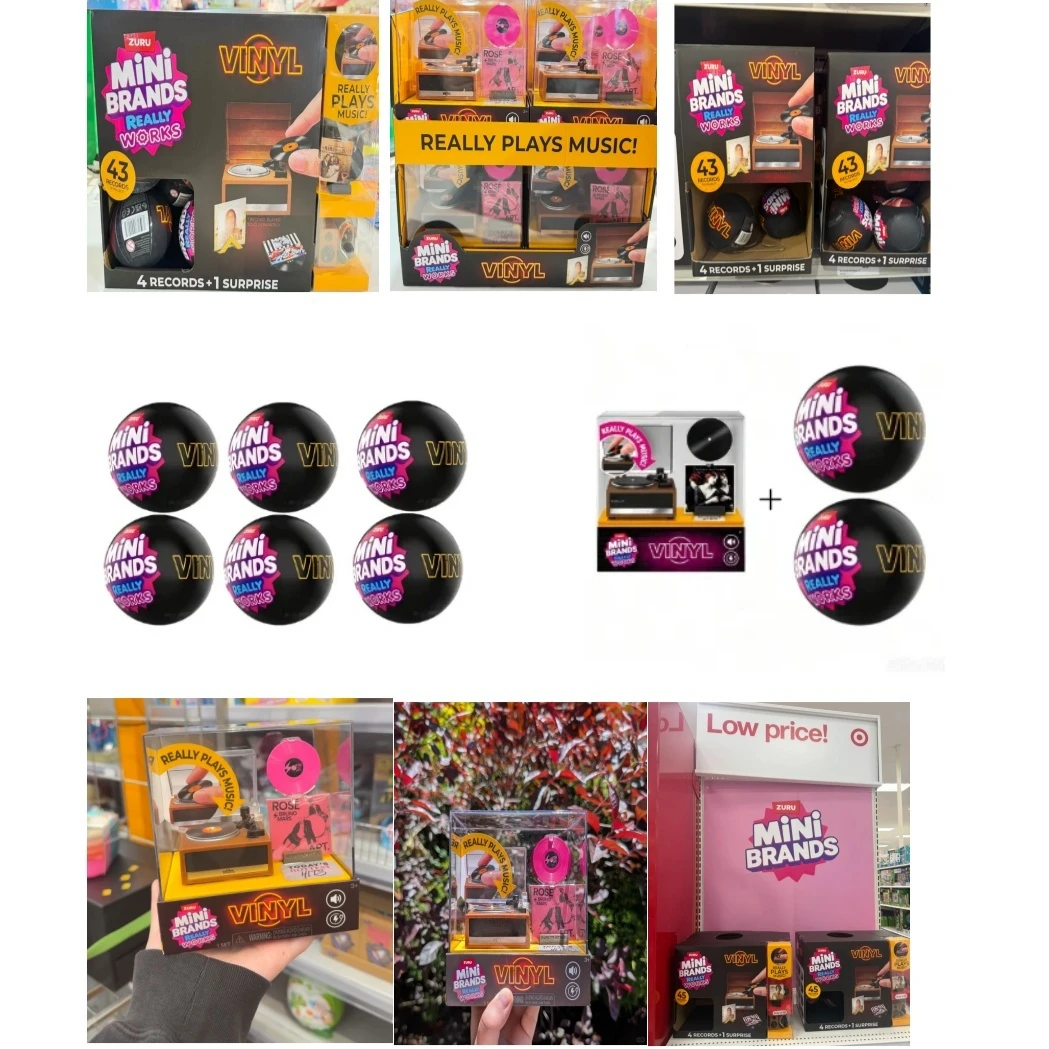 Image of HEISS! Zuru Mini Brands Vinyl-Überraschungsball mit spielbaren Mini-Scheiben – Sammlerstück, ideales Geschenk für Musikliebhaber – Miniatur