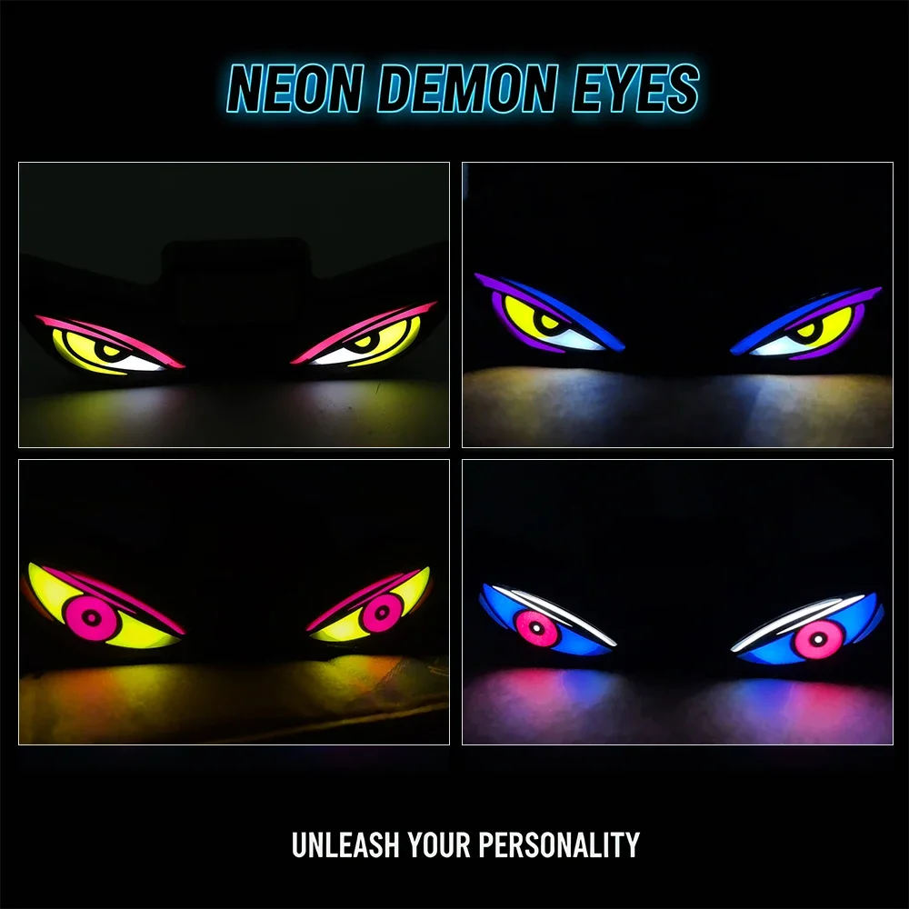 Solar LED Devil Eyes Windshield Warning Flashing Signal Indicator Car LED Ambient Lights with Suction Cup for SUV Auto Window