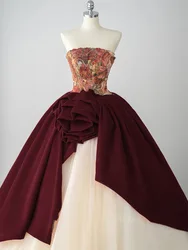 Vestido de novia elegante con estampado Floral, traje Vintage de tul, sin mangas, para fiesta, 2023