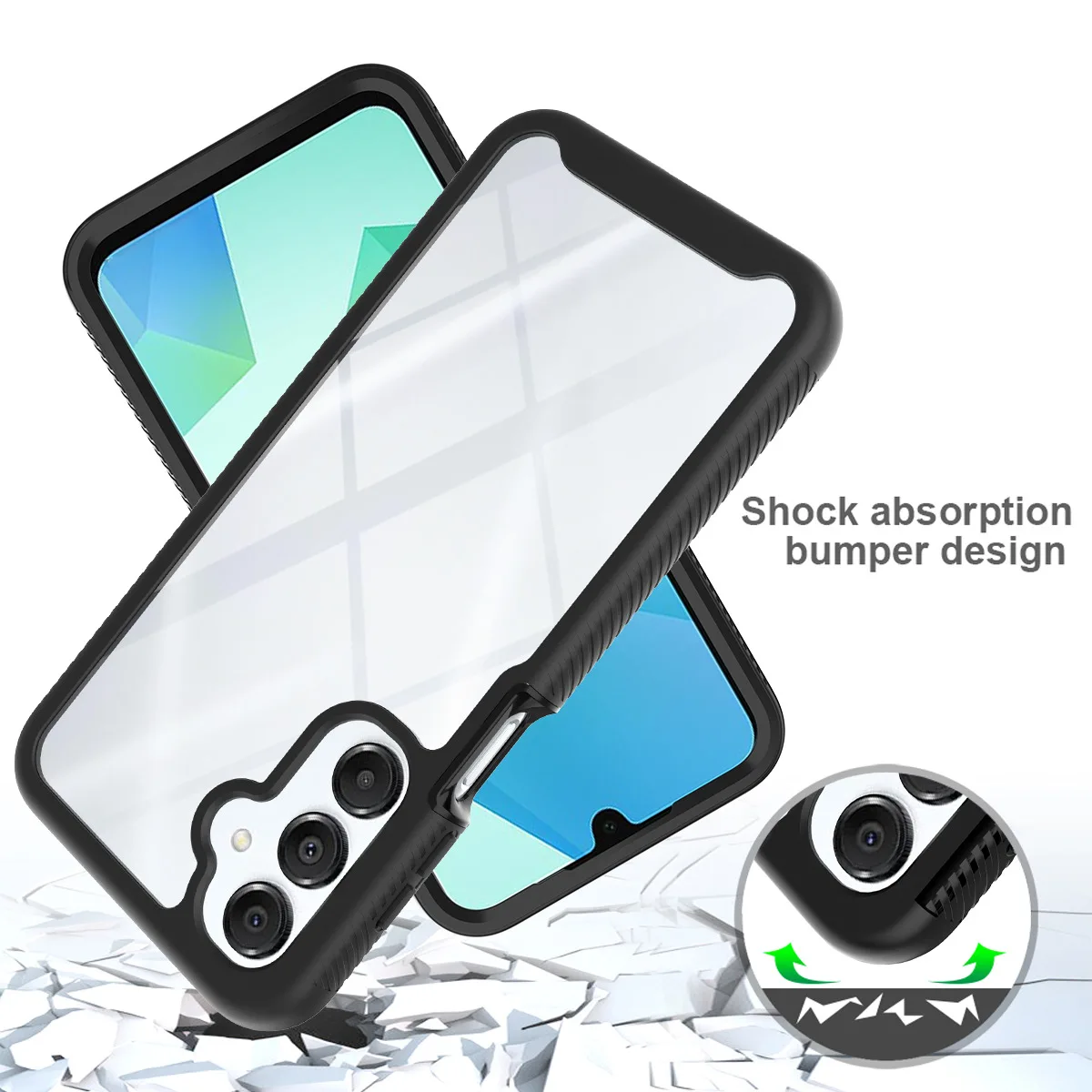 TPU/PC Sky Case For Samsung Galaxy A17 Funda Capa Two Layer Shockproof Shell Crystal Clear Cover For Samsung A16 A26 5G