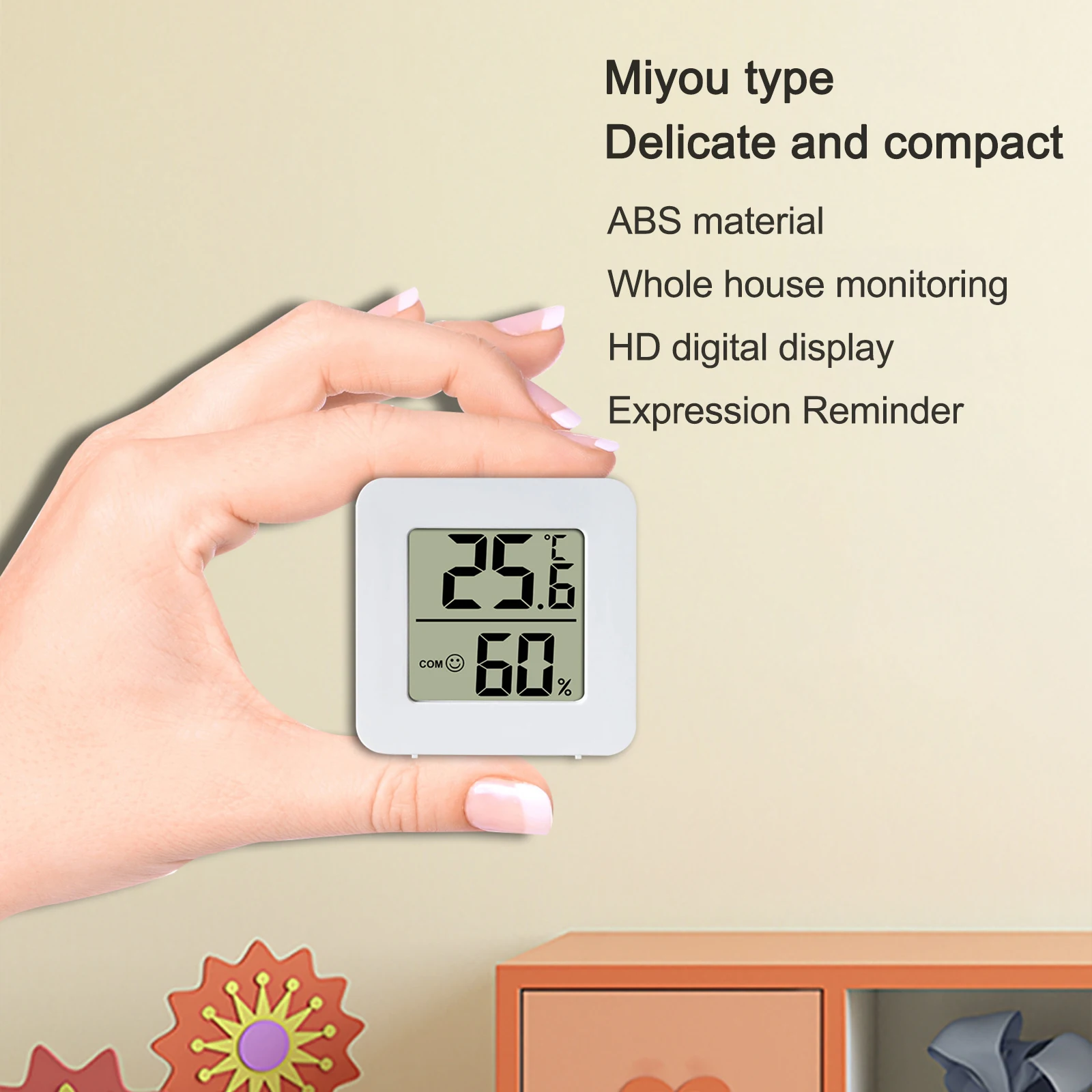 Mini Sensor Medidor de Umidade, LCD-Termômetro Digital, Higrômetro Interior, Temperatura Eletrônica do Quarto, Estação Meteorológica para Casa