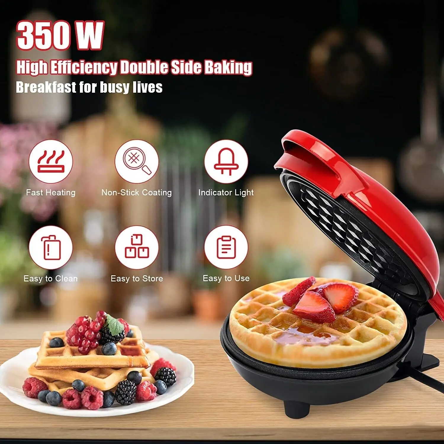 110V-220V Mini Electric Waffles Maker Bubble Egg Cake Oven Breakfast Love Heart Shaped Waffle Maker Cooking Appliance For Home