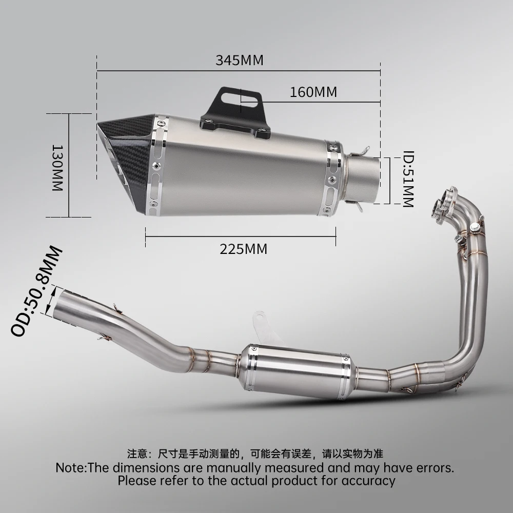RS660 (2021-2024) Slip On Motorcycle Performance Exhaust Front Header Matched Tail Pipe Replacement Parts