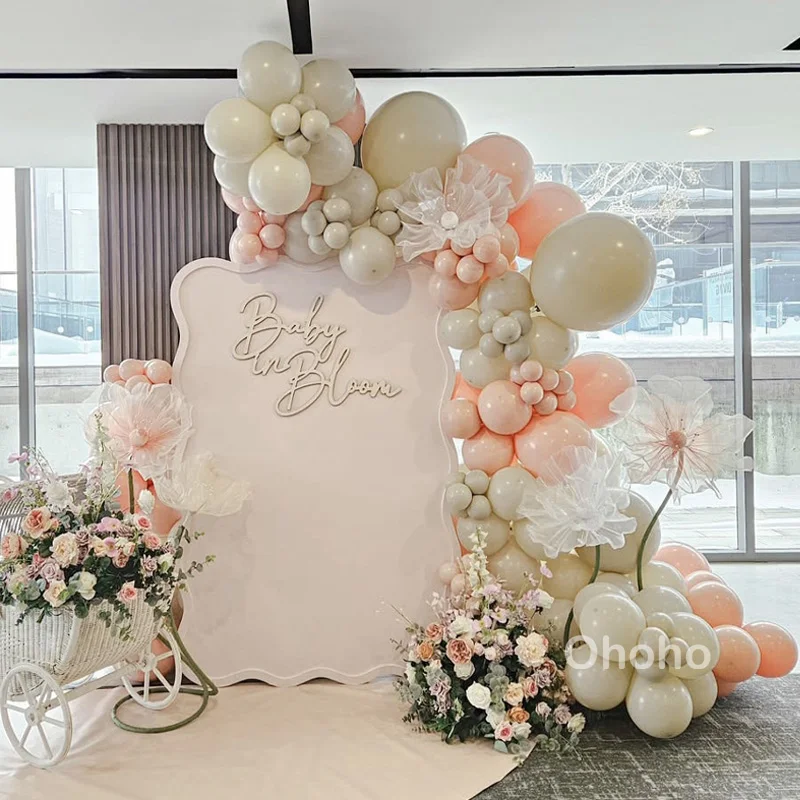 Kit de Arco de Globos Color Crema Melocotón para Decoración de Baby Shower, Cumpleaños de Niñas, Bodas, Compromisos, Bautizos y Comuniones