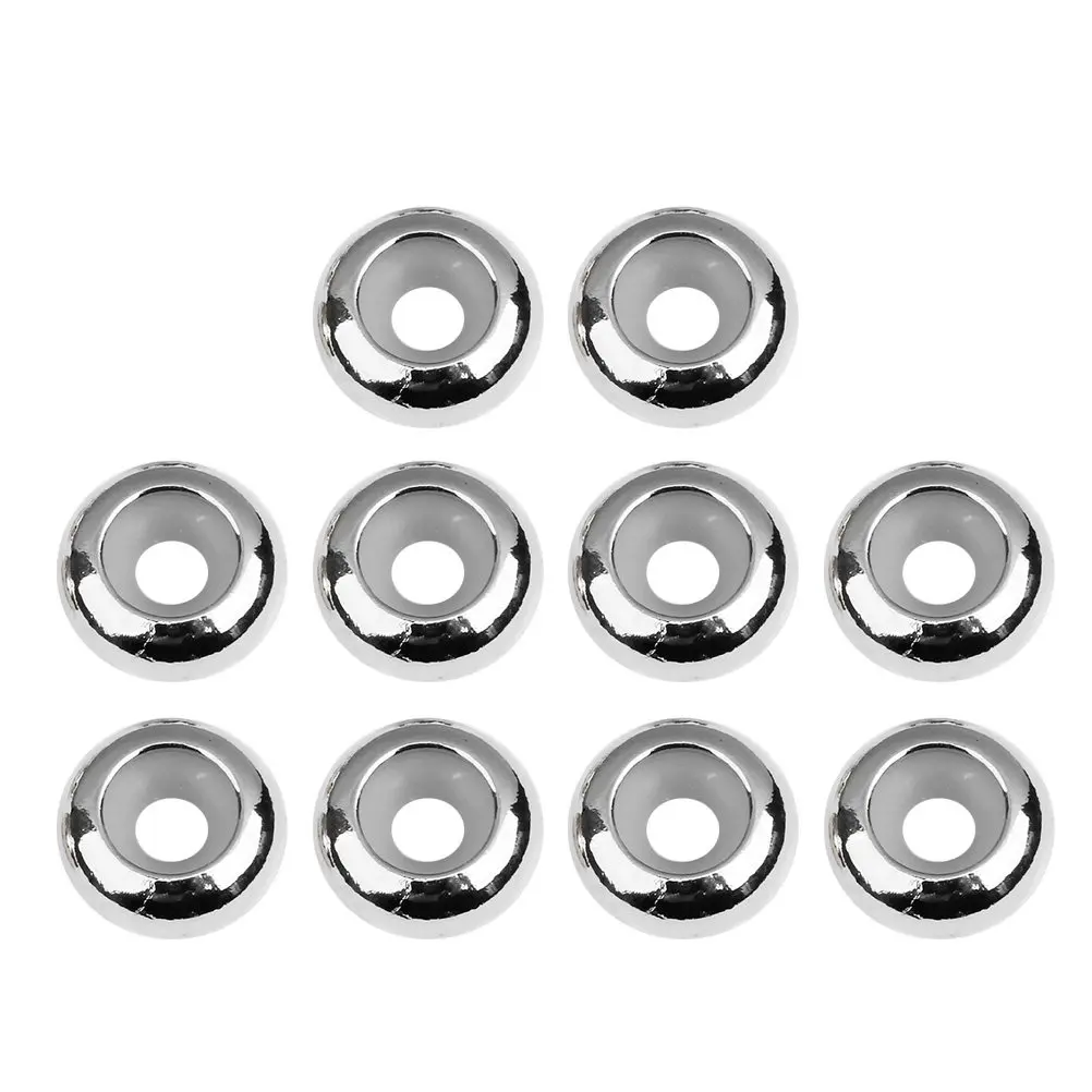 20Pcs Premium Silicone Insert Copper Base Positioning Beads Flat Stopper Spacer Beads for DIY Jewelry Making Bracelet Necklace