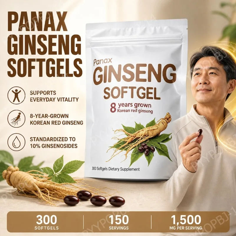 Panax Panax Korean Red Ginseng Softgels, Standardized To 10% Ginsenosides, GMO Free Gluten Free 300 Softgels - Aliexpress Deal