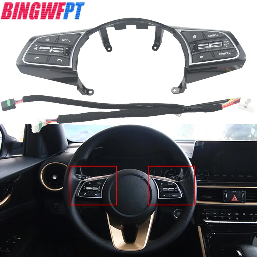 Steering Wheel Button For Kia K3 Cerato 2019 2020 2021-2023 Buttons Bluetooth Phone Cruise Control Volume 96720M6120 96120-M6