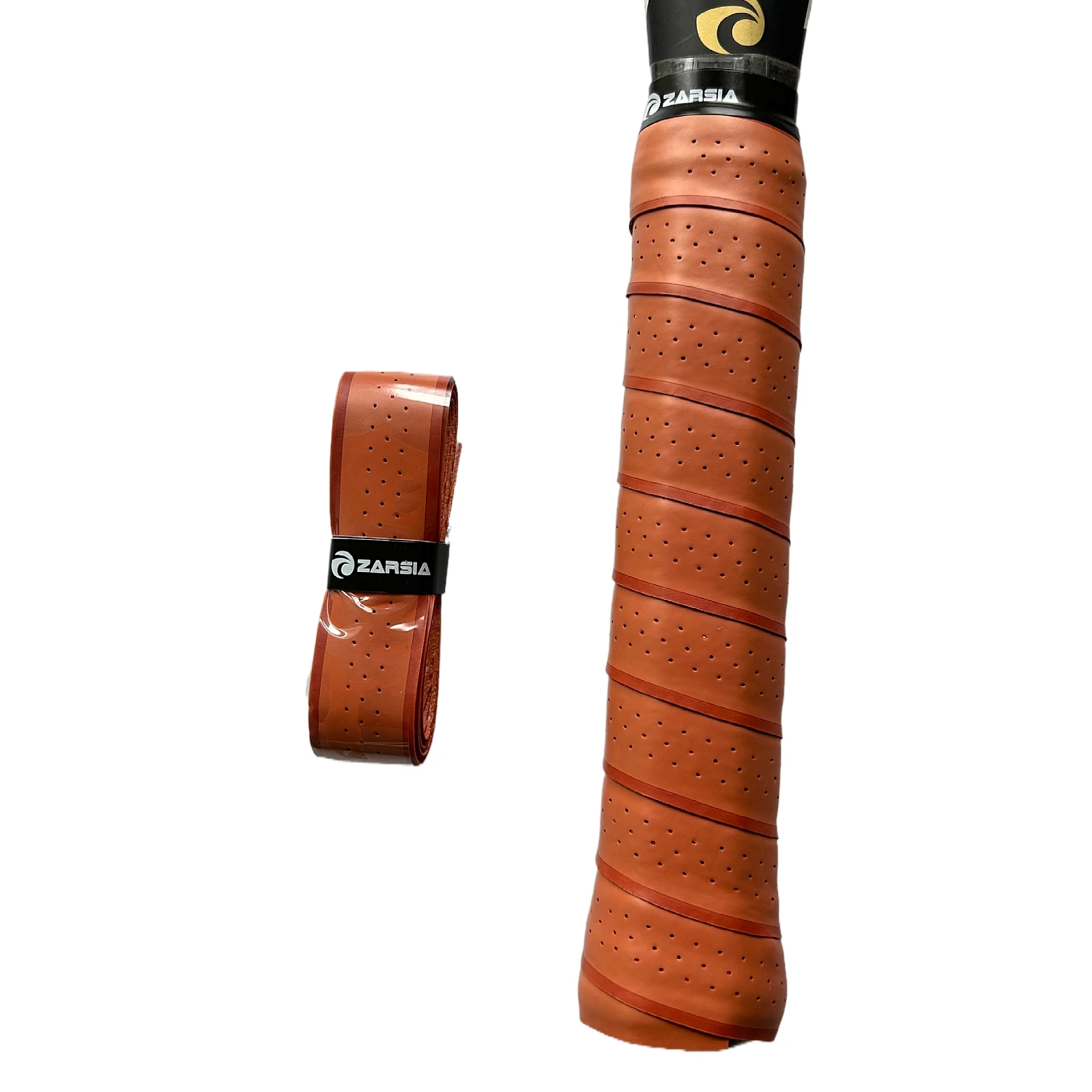 2/4/10pcs NEW ZARSIA PU leather Sweatband Tennis Racket grip Thick Brown red Leather Handle Grip for tennis racket