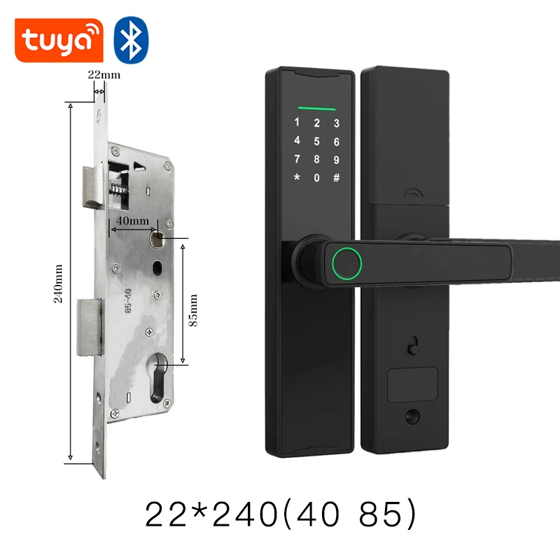 Nieuw slim deurslot met Bluetooth-compatibel Tuya APP Digitaal elektronisch slot Smart Home Houten deurslot Biometrische vingerafdruk