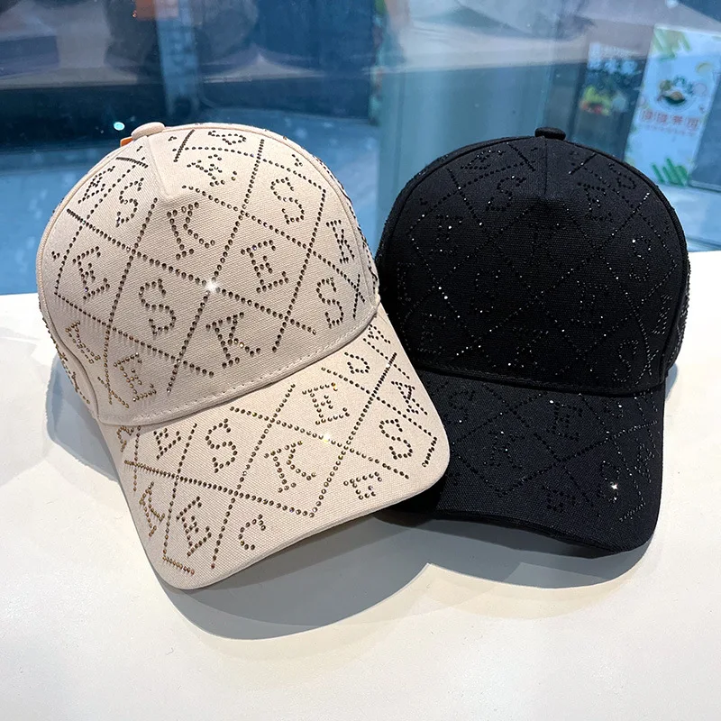 Baseballkappe mit Vollbesatz aus Strass, Luxuriöses Funkelndes Strass-Design, Alltägliche Streetwear, die das Gesicht schmaler wirken lässt, Vielseitige Schirmmütze, Urlaubsgeschenk – Detail 1
