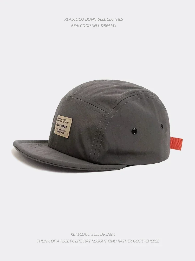 Japanische 5-Panel-Baseballmütze, schnell trocknend, atmungsaktiv, kurze Krempe, für Herren und Damen, Gesicht, kleines weiches Oberteil, Hip-Hop-Kappe, Damen-Mütze mit weicher Krempe – Detail 9