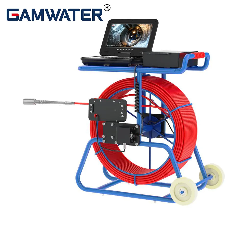 

Sewer Pipe Inspection Camera 10"1080P Screen and Meter Counter+Self-Leveling 512HZ Locator+ Diameter 9mm thick cable with brake