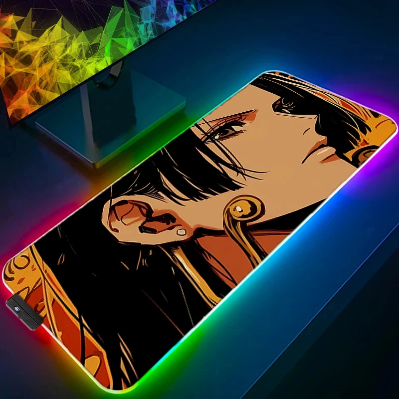 

RGB LED Mouse Pad Laptop One Piece Boa Hancock Keyboard Pad Non-Slip Tablet Pad PC Accessories Cartoon Mousepad Gaming Desk Mat