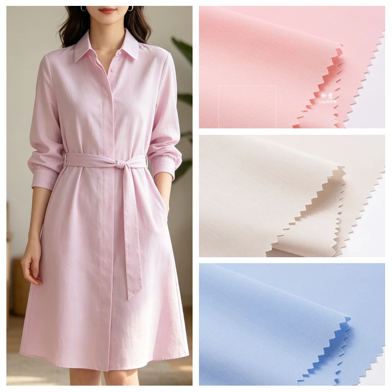 High-density Plain Poplin Fabric By The Meter for DIY Dresses Home Decoration Doll Skirt Clothing Sewing Breathable Cloth Summer