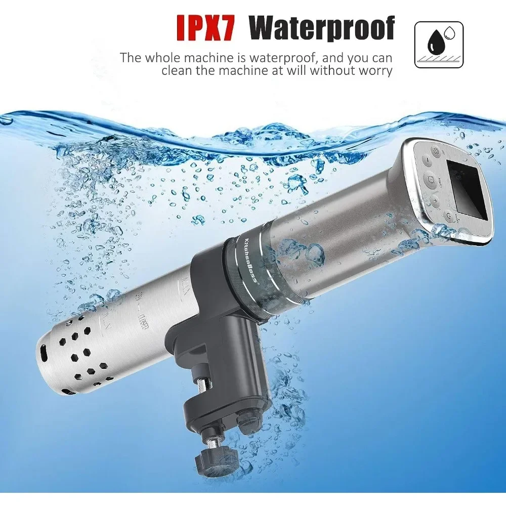 Sous-Vide Ultra-Stille Ingebouwde Lcd-Recepten Ipx7 Waterdichte Circulatiekoker Borstelloze Gelijkstroommotor 1100 Watt Immersie Circulator