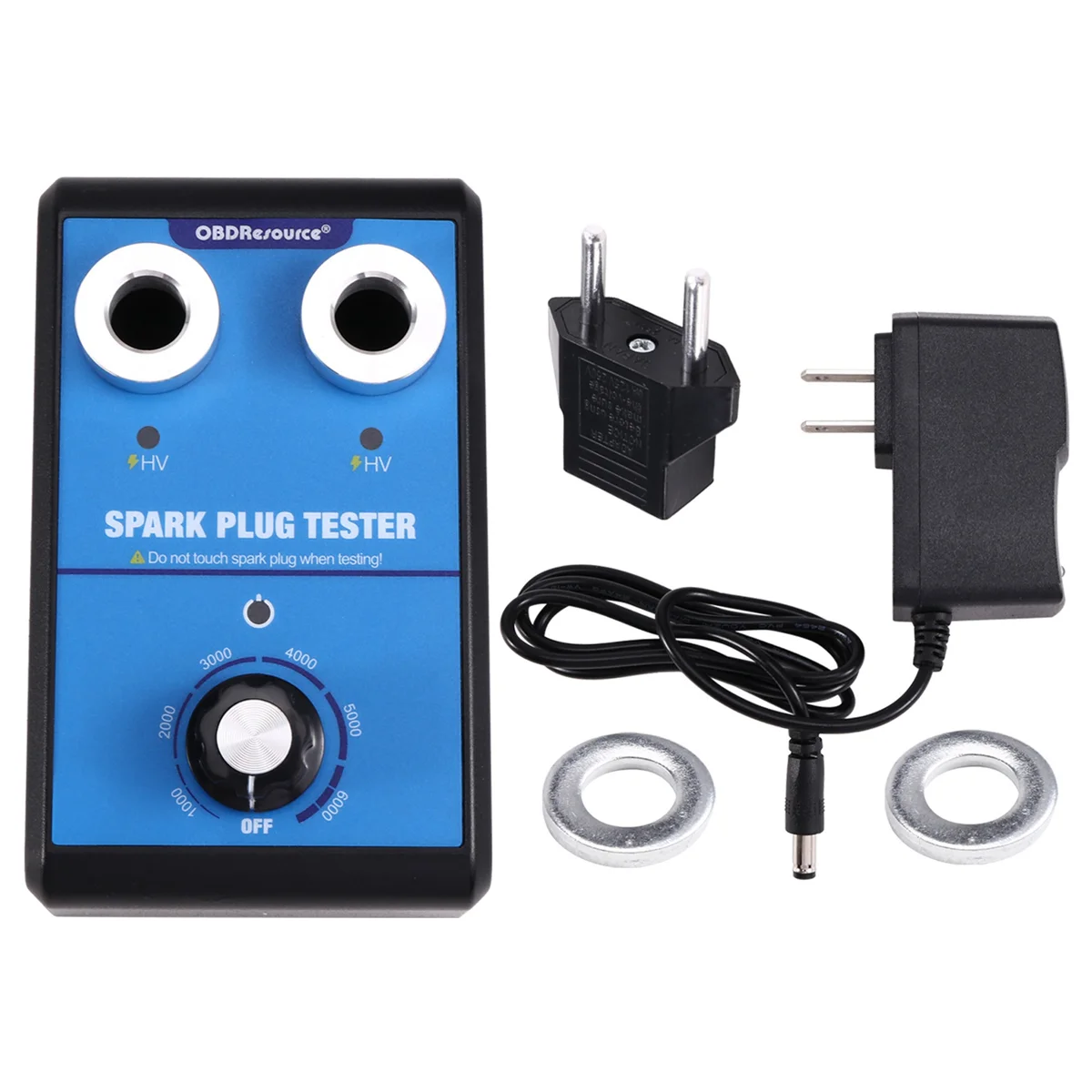 A002 Car Spark Plug Tester Dual Hole 0-6000rpm Working Frequency 12V Car Engine Ignition Coil Tester Tool US Plug