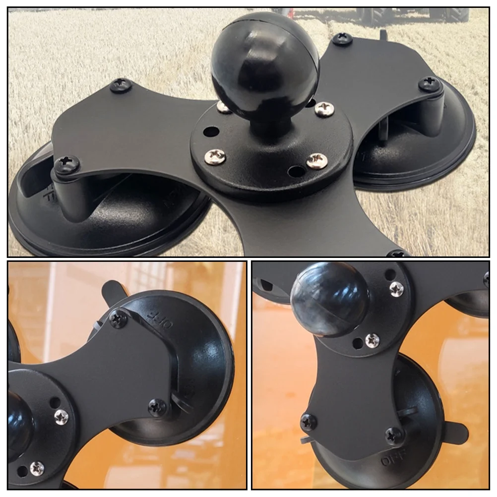 Navigator Fixed Universal Mount Triple Suction Cup Ball Joint Holder Head Dashboard Windshield Nylon Mounting Car Phone