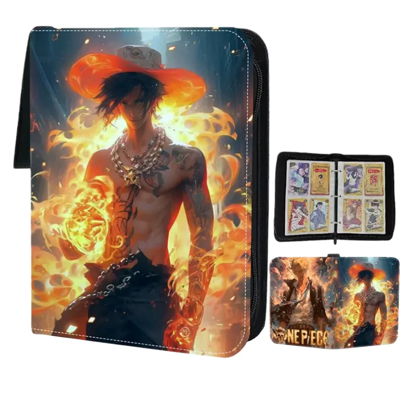 新しいワンピースロロノア・ゾロジッパー PU レザー名刺ホルダーアルバムブックバインダーゲームカードコレクション子供のおもちゃギフト